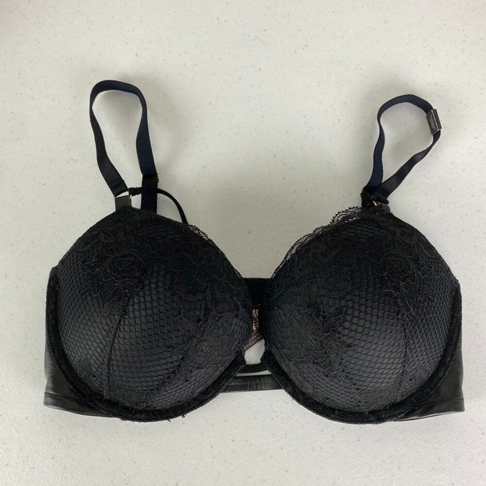 Victorias‎ Sercret Black Very Sexy Push Up Bra Lace Strappy NWT Womens 34D